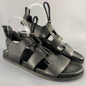 NO BRAND Size 8 Black Leather Sandals